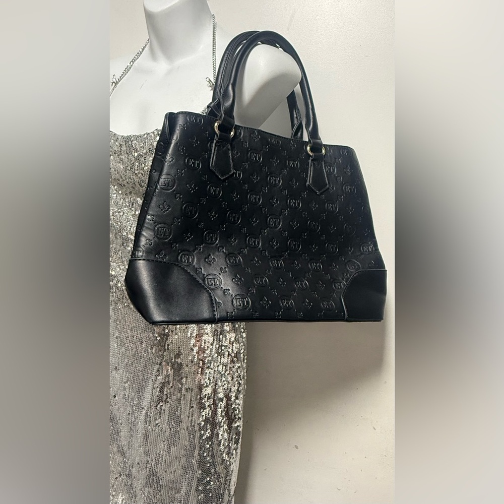 Ellen Tracy Black Embossed Satchel - Picture 5 of 5